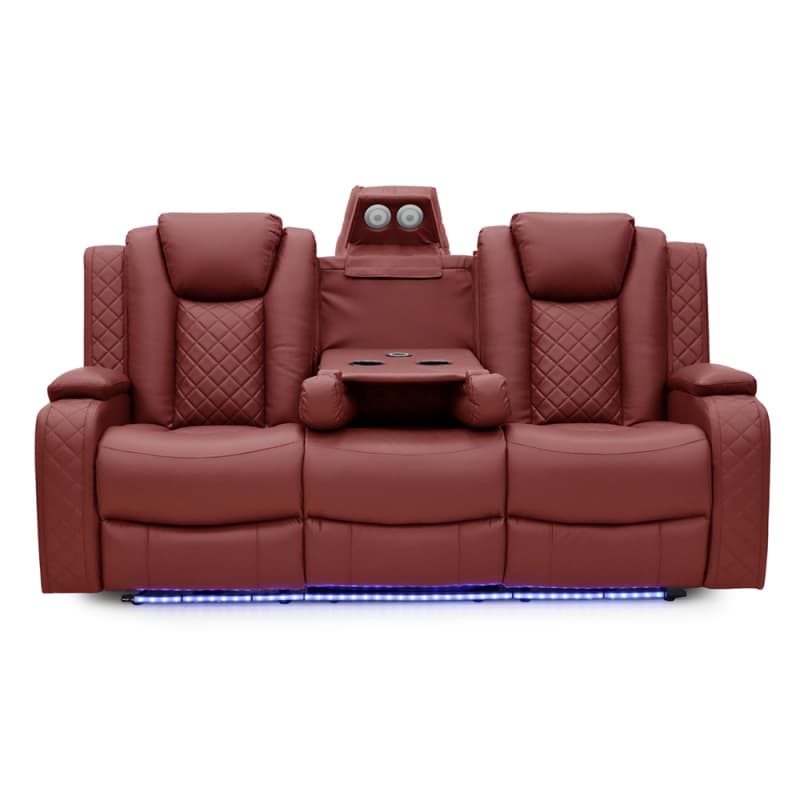 Wholesale 8042PL Geeksofa Home Theater Recliner Seating with Console & Drop Down Table & LED Ambient Light Manufacturers, Quotes