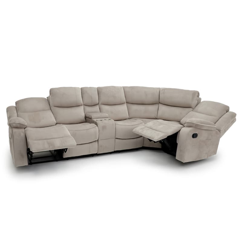 China 9206MM Geeksofa Microfiber Manual Corner Recliner Sofa with Console Manufacturer, Factory