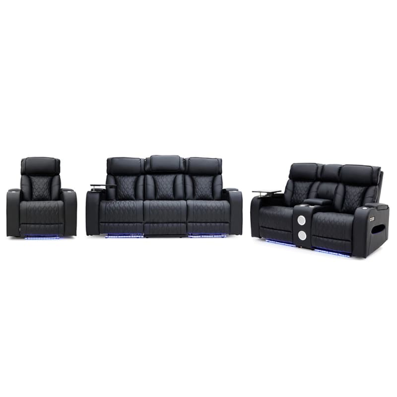 China 9270PL Geeksofa Home Theater Recliner Seating with Console & Tray Table & Drop Down Table & Bluetooth Speaker Supplier, Quotes