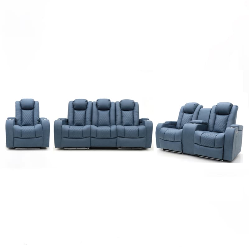 Wholesale 9107PL Geeksofa Home Theater Recliner Seating with Console & Tray Table & Drop Down Table & LED Ambient Light Suppliers, Factory