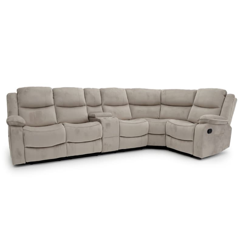 China 9206MM Geeksofa Microfiber Manual Corner Recliner Sofa with Console Manufacturer, Factory