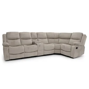 China 9206MM Geeksofa Microfiber Manual Corner Recliner Sofa with Console