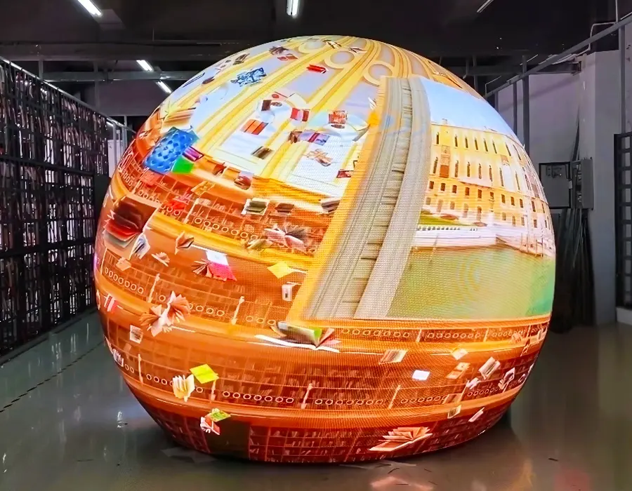 Creative custom-shaped LED screen installation