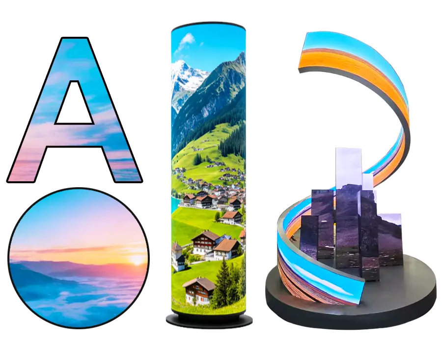 Custom-shaped LED screen modules designed by JINGRUNS