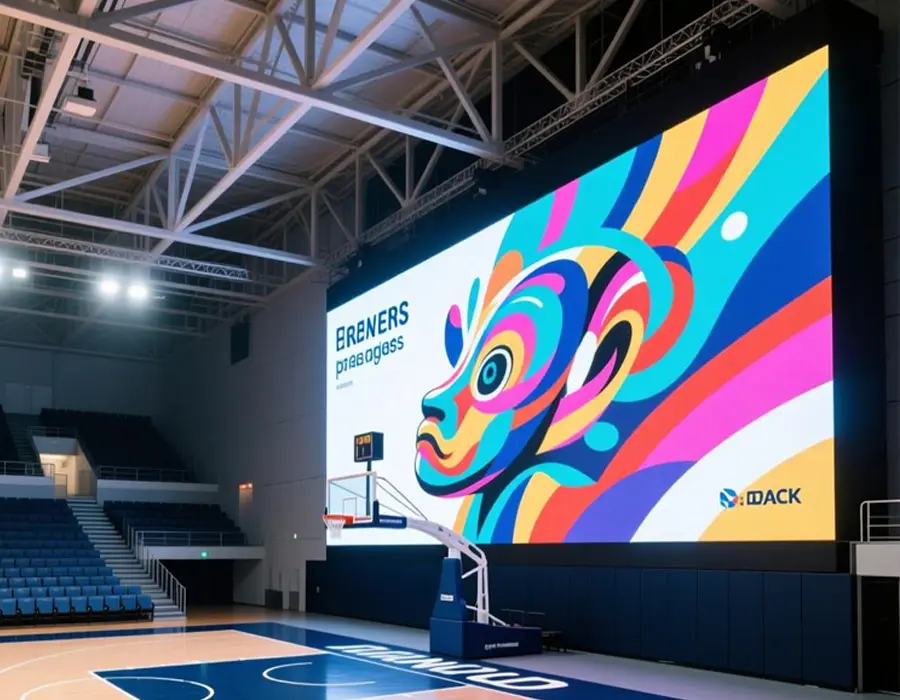 Indoor fixed LED screen installed in a conference venue