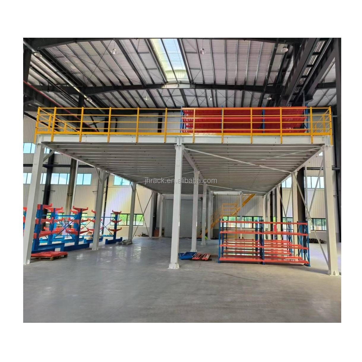 Galvanized Industrial Storage Plate Warehouse Shelves Steel Mezzanine Structure Platforms Rack for Second Floor With Office