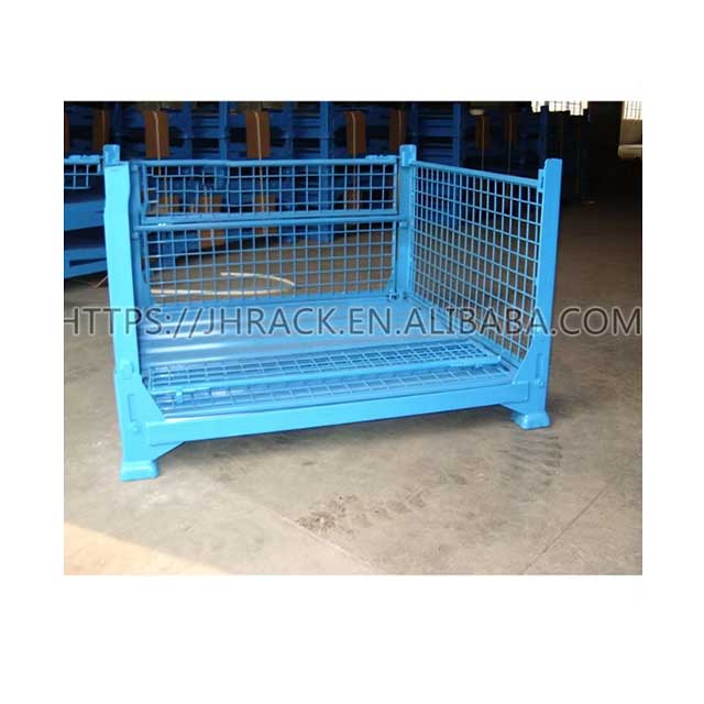 Mesh Wire Foldable Forklift Metal Steel Storage Collapsible Stacking Container