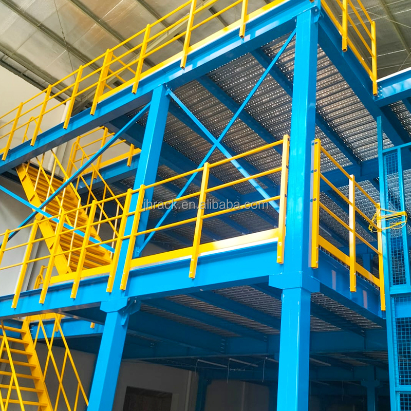 Heavy-Duty Steel Mezzanine Floors for Warehouse Storage & Second-Level Operations, Also Known As Two-Tier Steel Platforms.