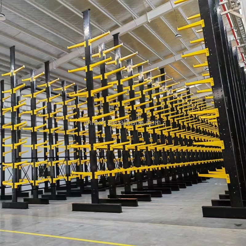 Yellow Black Cantilever Steel Storage Racks Warehouse Shelves Storage Shelf Shelving with Double Sided