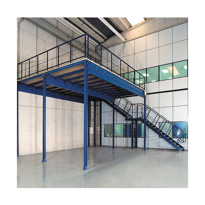 Custom Q235b Metal Mezzanine Floor Attic Loft Shelf Steel Platforms Warehouse Office Heavy Duty Mezzanine Floor Racking System
