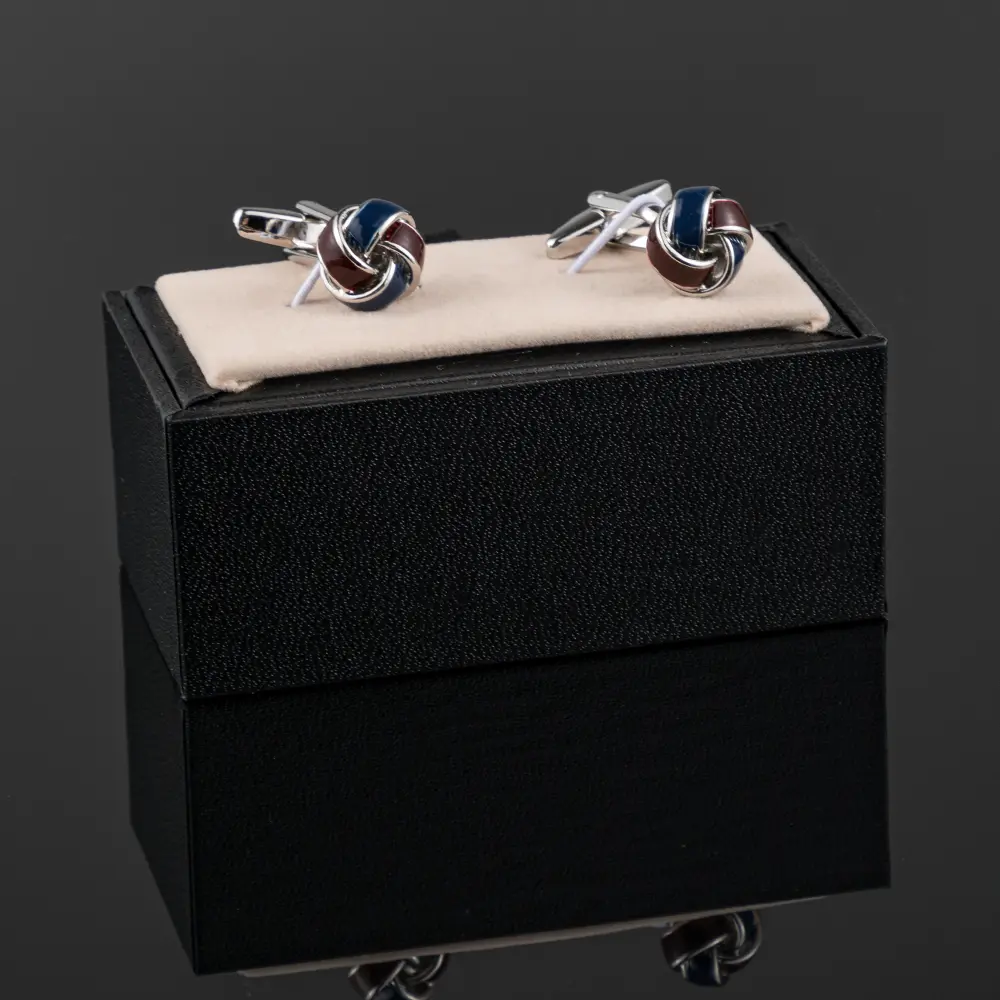 OEM JINJIE New Design Suit Accessories Fashion Red Black Twist Knot Men Cufflinks Wholesale CC8488 Manufacturer, Supplier