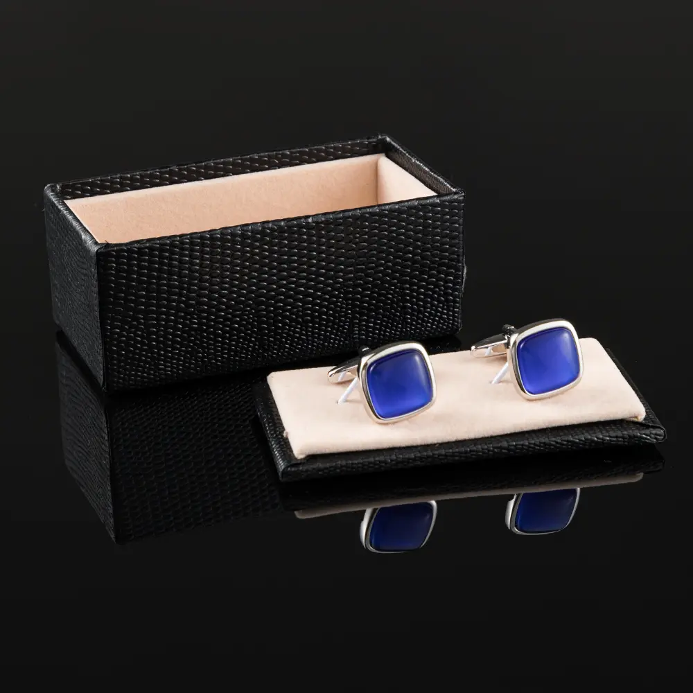 Custom Luxury Blue Stone Brass Men Cufflinks Wedding Business Men Gifts Suppliers, Companies