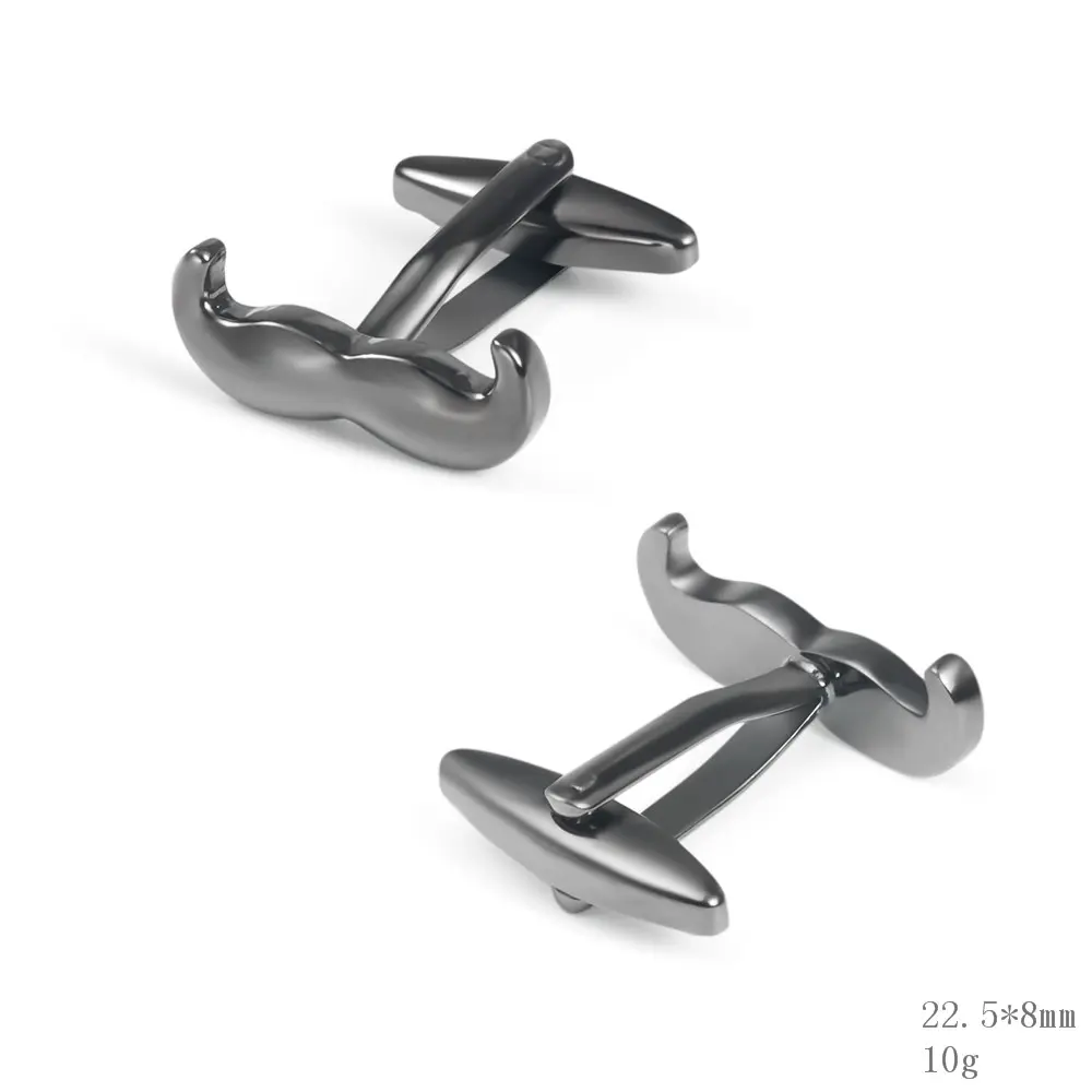 ODM Hot Selling Novelty Design Stock Black Color Men Mustache Cufflinks Gentleman Gifts CL0022 Suppliers, Companies
