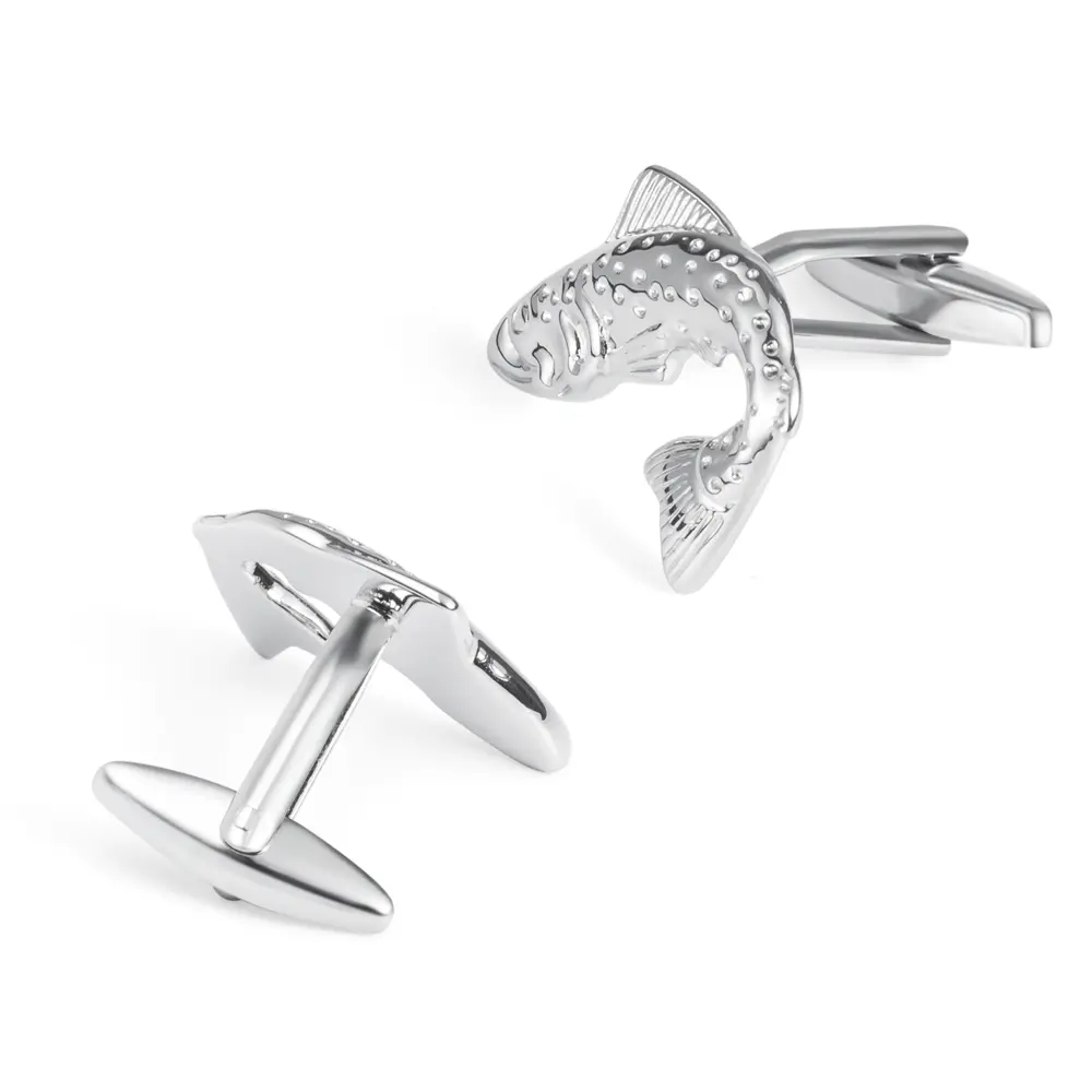 Wholesale Supplier Vintage Personalized Custom Animal Antique Silver Fish Cuff Links CL0031