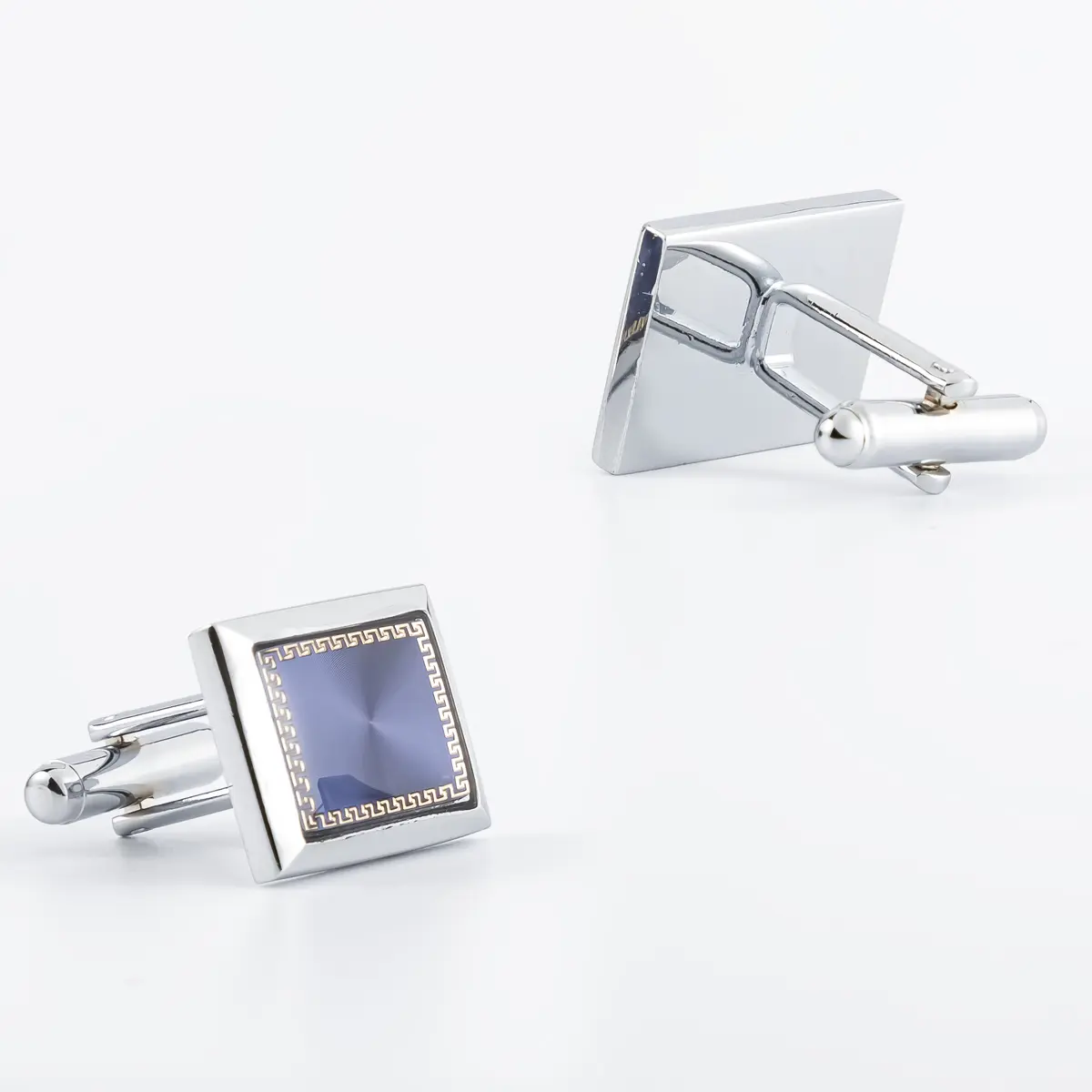 Wholesale Blue and Silver Fashion Floral Pattern Design Copper Cufflinks Shirt Wedding Accessories CA9005-1 Factories, Exporters