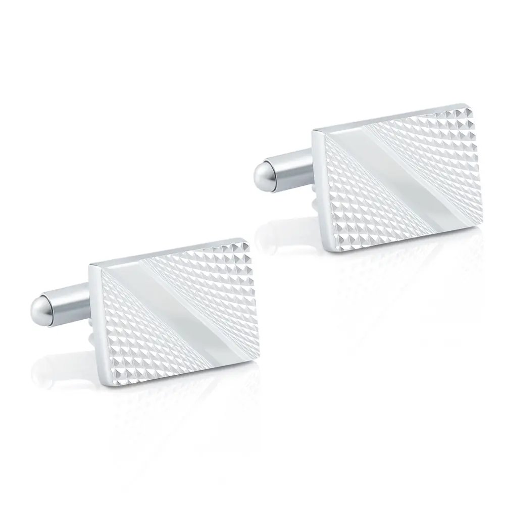 OEM Cheap Factory  Wholesale Abstract Geometric Unique Metal Silver Plated Cufflinks for Men Shirt CL-L035 Manufacturer, Exporter