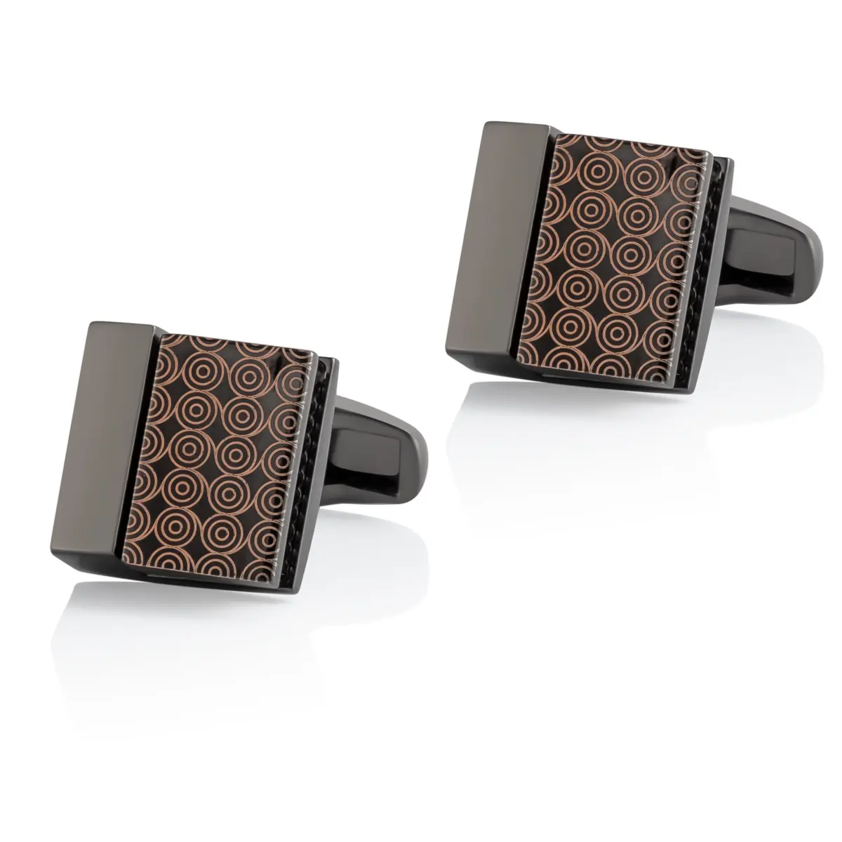 Custom Elegant Swirl Spirals Pattern Square Shirt Cufflinks Shirt Accessories for Men Manufacturers, Companies