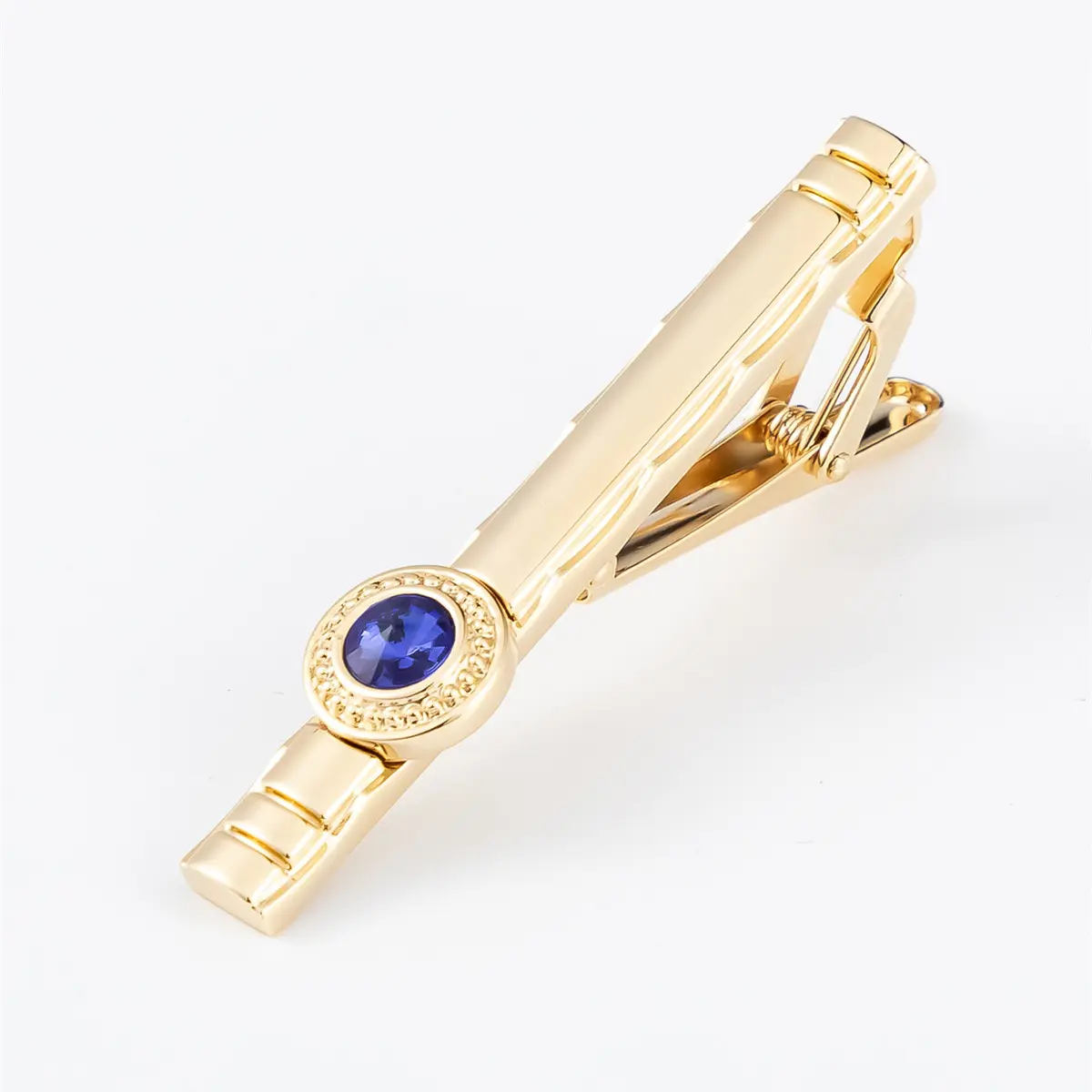 OEM JINJIE Popular & High Quality Tie Accessories Gold Plated Tie Clip Diamond Zircon Tie Pins For Men TS9002 Company, Companies