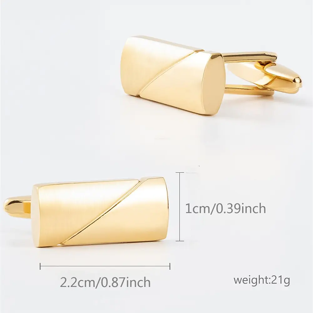 Wholesale Simple Rectangle Men Suit Shirt Cufflinks High Quality Gold Cufflinks CL0079-1