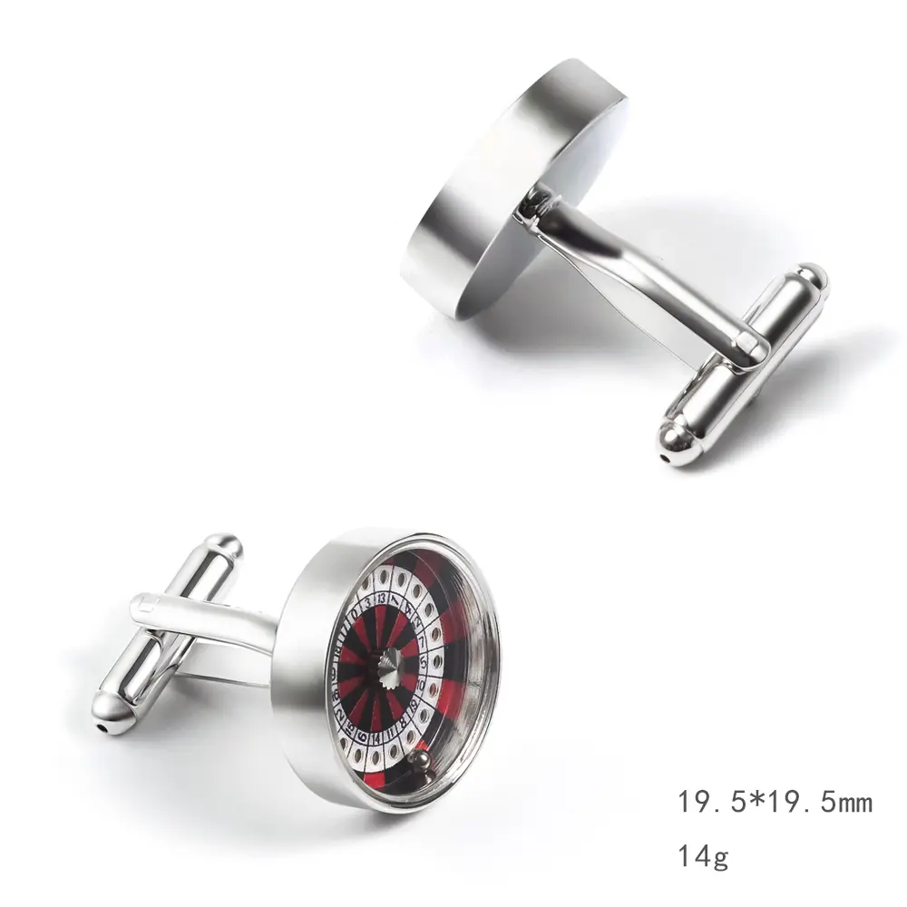 Wholesale Popular Game Prize Roulette CuffLinks with Silver Plated Manufacturer, Factory