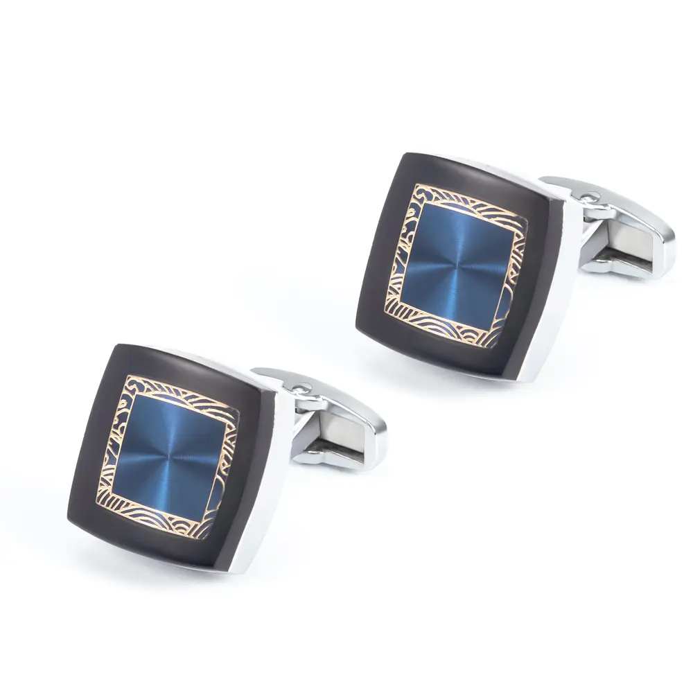 OEM Luxury Square Cufflinks Pattern Men's Formal Suit Accessories Cuff Link for Groom Suppliers, Factories