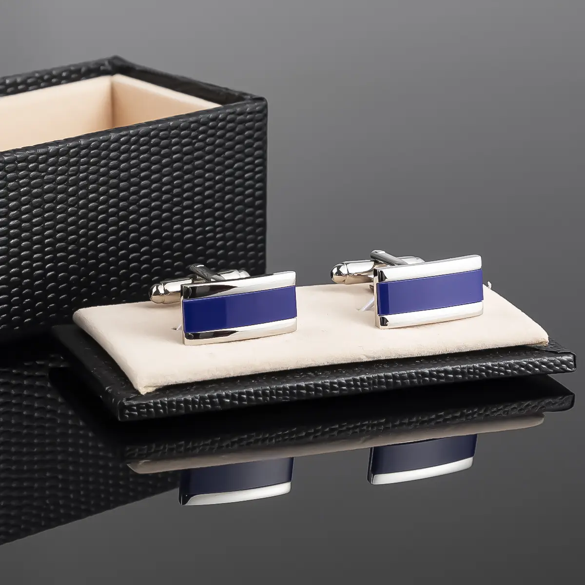 Wholesale Elegant Custom Dark Blue Opal Cufflinks Men's Business Suit Fashion Accessory CC0333