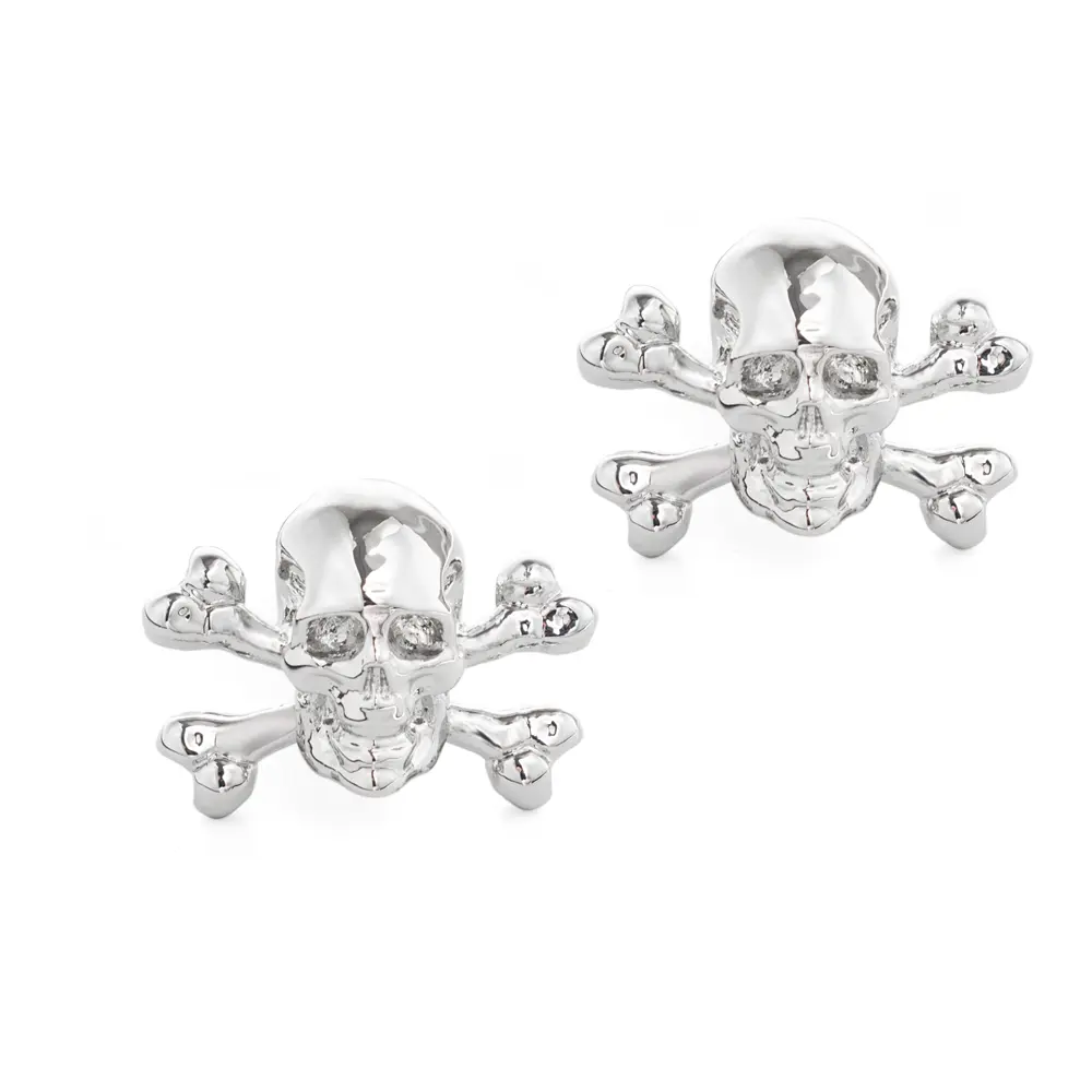 Wholesale Exquisite Punk Style Skull Silver Plated Men Personalized Halloween Cufflinks CL0040