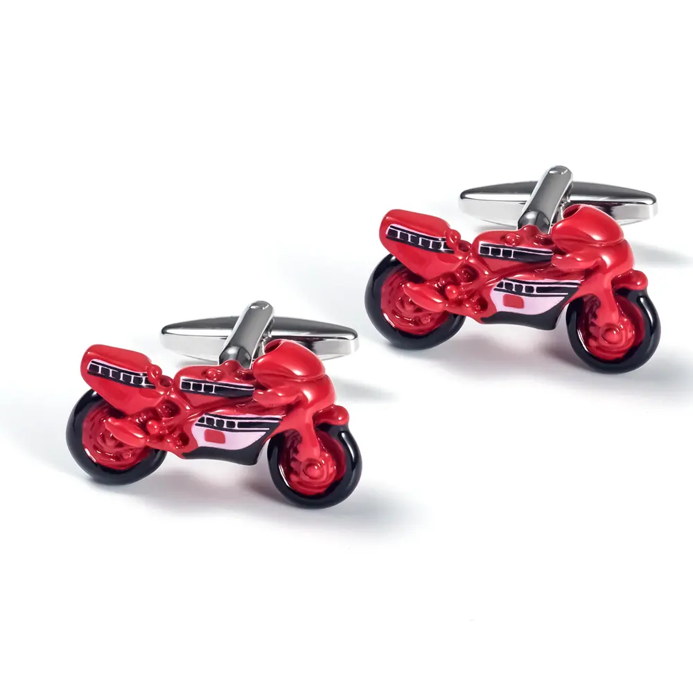 ODM Factory Novelty Sports Motor Bike Cufflinks Copper Motorcycle Cuff links for Men CC0083-R Supplier, Factories