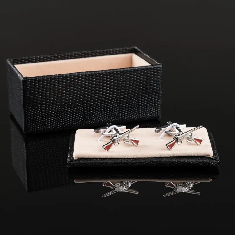 Custom High Quality French Novelty Designer Double Hunter Gun Shape Copper Cufflinks Wholesale CC0328 Manufacturer, Exporter