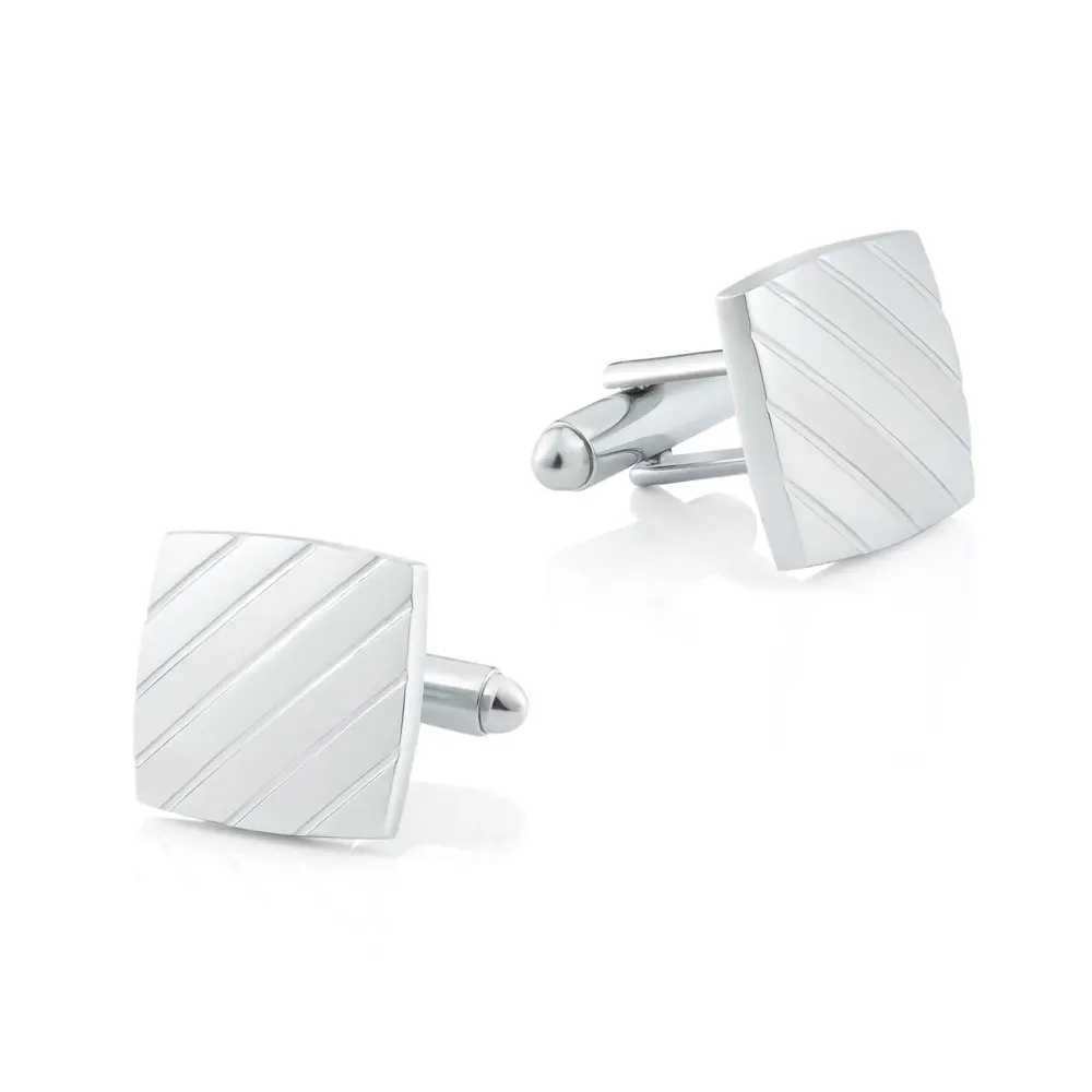 ODM Best Selling Low Price Men's Cufflinks With Diagonal Stripes Design Metal Creative Gifts CL-C060 Suppliers, Factories