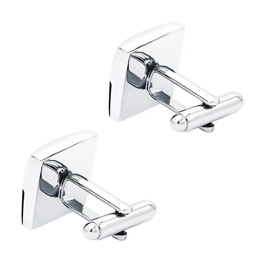 ODM JINJIE Wholsale Gentleman Business Half Black Enamel Square Men Cufflinks CC-Q013-1 Factories, Companies