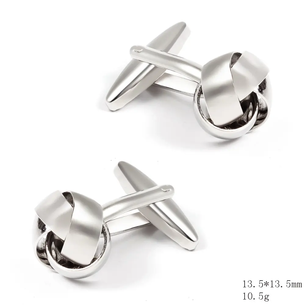 ODM Hot Sale Quality Cuff Link Men'S Accessories Fashion Silver Knot Button Cufflinks Supplier, Company