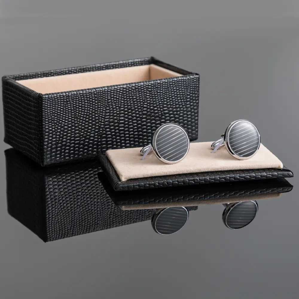 ODM Factory French Copper Cufflinks Black Stripes Shirt Button Accessories Men Cuff Links CA9006 Company, Companies
