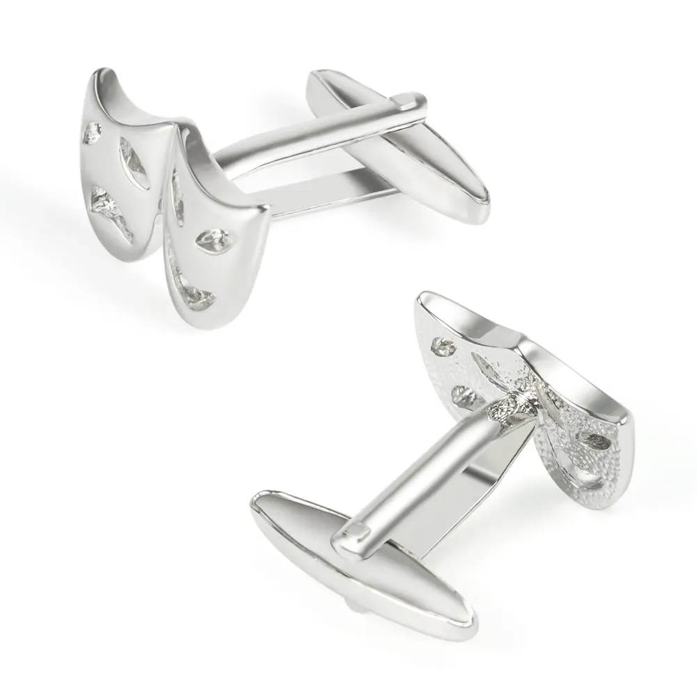 Wholesale Factory Highly Polished Tragedy Cufflinks Metal Drama Mask Cuff Links CL0041 Supplier, Factories