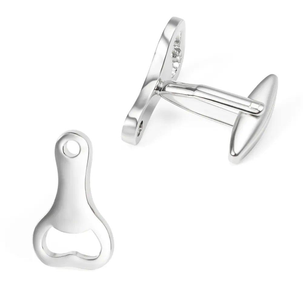 Custom Low Price Funny Beer Bottle Opener Design Metal Copper Cufflinks for Men Shirt Wholesale CL0025 Manufacturers, Company