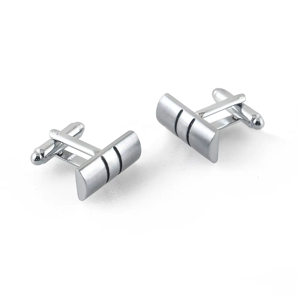 OEM Fashion Accessories Low Price Rectangular Hihj Polished Silver Metal Square Cufflinks CC0331 Supplier, Company