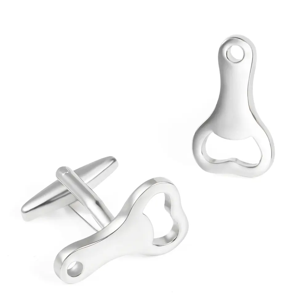Custom Low Price Funny Beer Bottle Opener Design Metal Copper Cufflinks for Men Shirt Wholesale CL0025 Manufacturers, Company