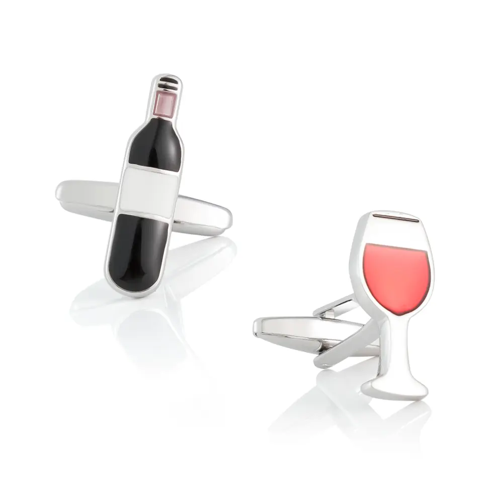 ODM Popular Selling Red Wine Bottle Glass Shape Cufflinks French Style Shirt Buttons CC0329-AB Manufacturers, Company