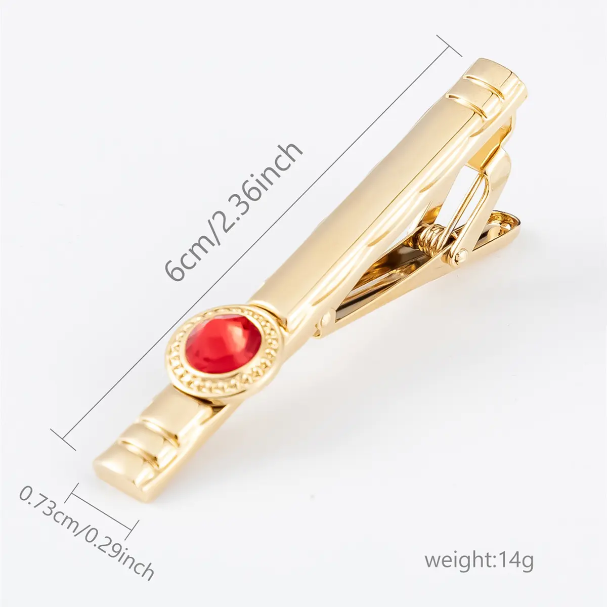OEM JINJIE Popular & High Quality Tie Accessories Gold Plated Tie Clip Diamond Zircon Tie Pins For Men TS9002 Company, Companies