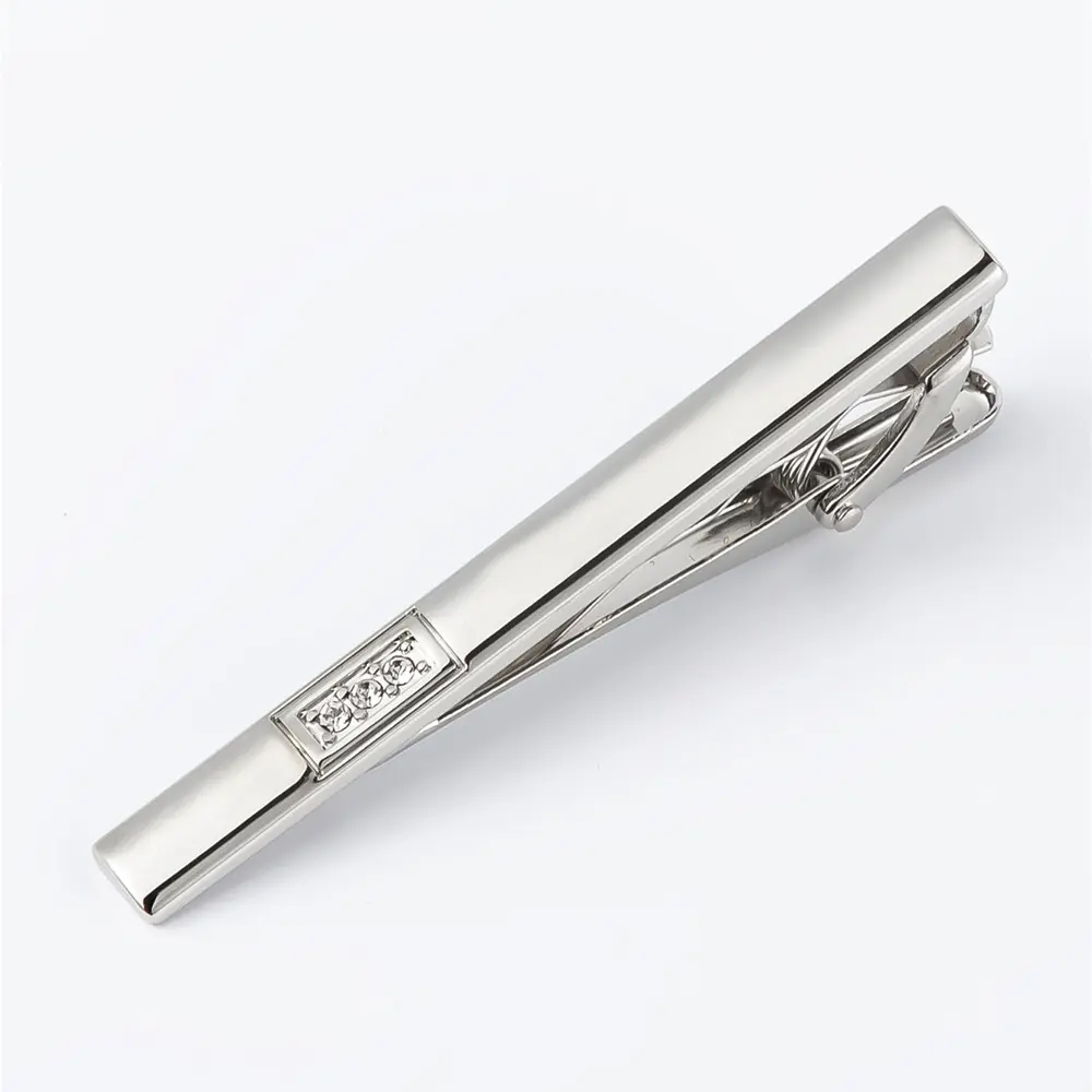ODM New Arrival Silver Plated Classic Fashion Square Diamond Metal Tie Bars Pins TS50312-Y Suppliers, Companies