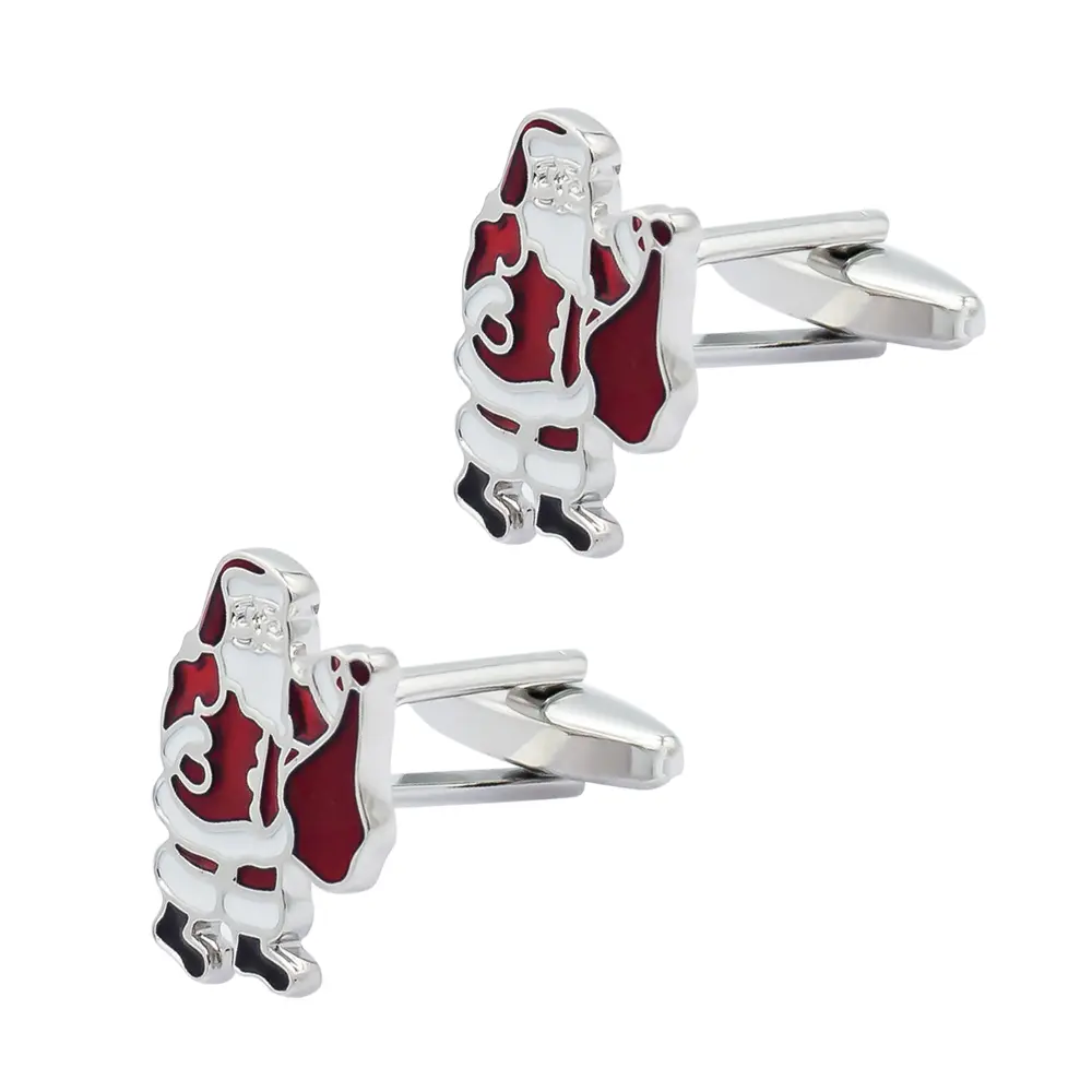 OEM Factory Wholesale Low Price Funny Santa Claus Enamel Cufflinks Men Christmas Gifts CC0188 Supplier, Factory