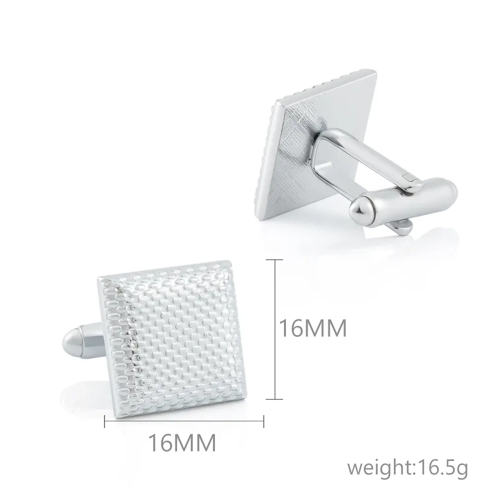 Wholesale New Classic Apex Square Metal Silver Plated Cuff Links Square Wedding Gift For Men CL-C191