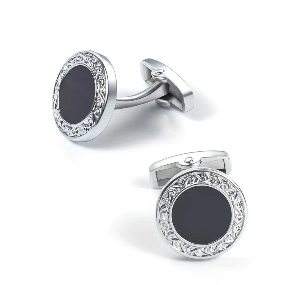 ODM Hot Selling Vintage Round Greek Enamel Cufflinks for Shirt Men Cufflinks For Shirt CCW0089 Manufacturers, Factories