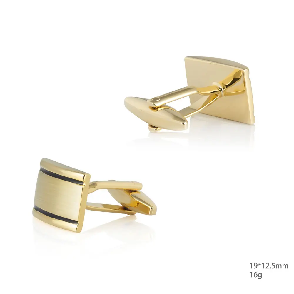 OEM Factory Price Classic Wedding Gold Plated Well-Finished Brass Cuff links for Men Shirt CC-Q280G Manufacturers, Companies