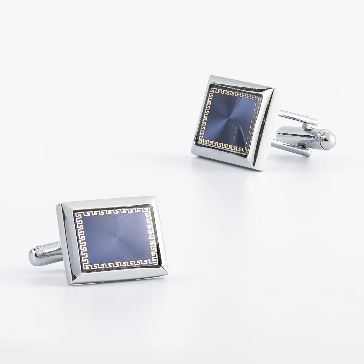Wholesale Blue and Silver Fashion Floral Pattern Design Copper Cufflinks Shirt Wedding Accessories CA9005-1 Factories, Exporters