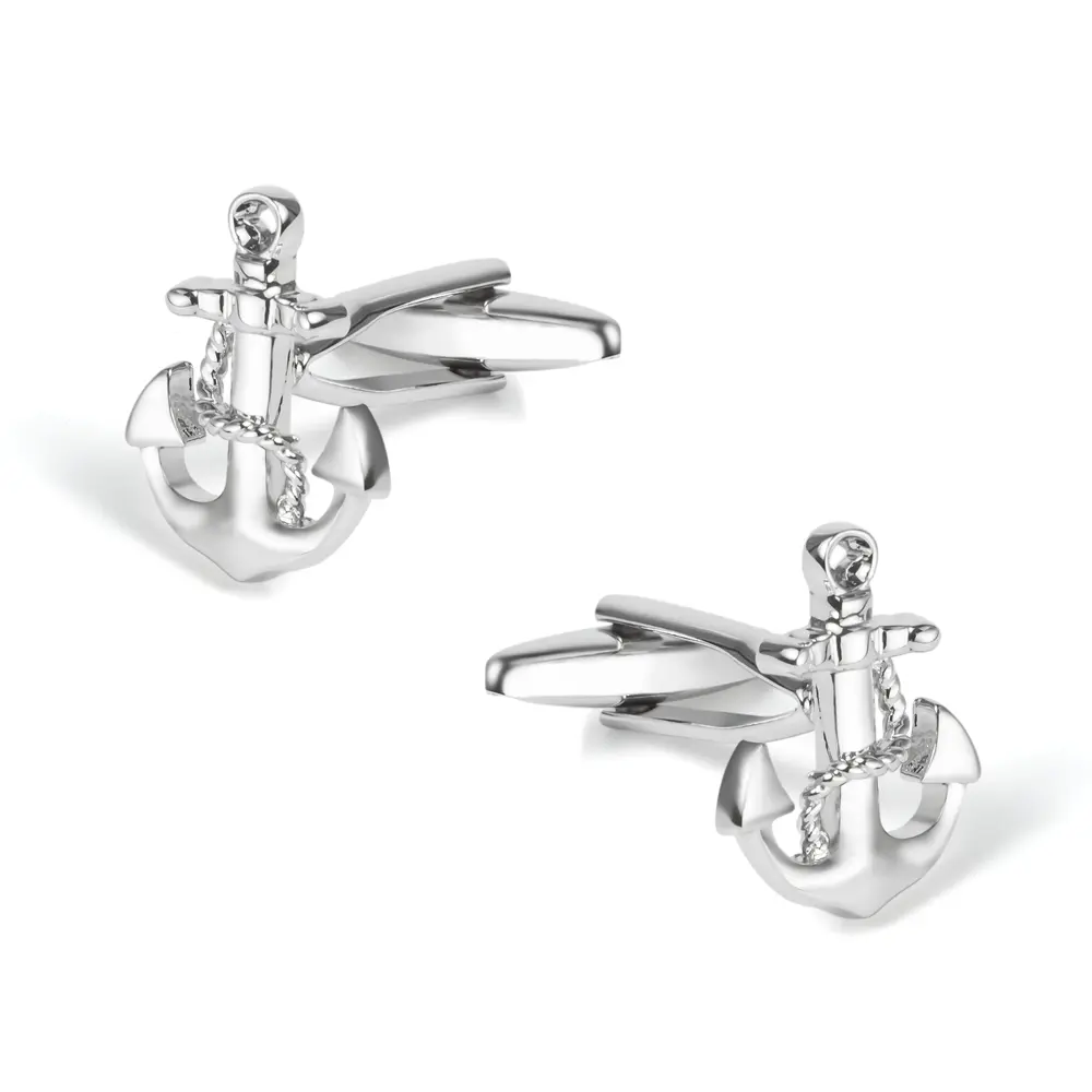 ODM JINJIE High Quality Brass Gold Plated Fashion Boat Anchor Cufflinks for Mens Shirt Accessories CL0024-S Suppliers, Exporter