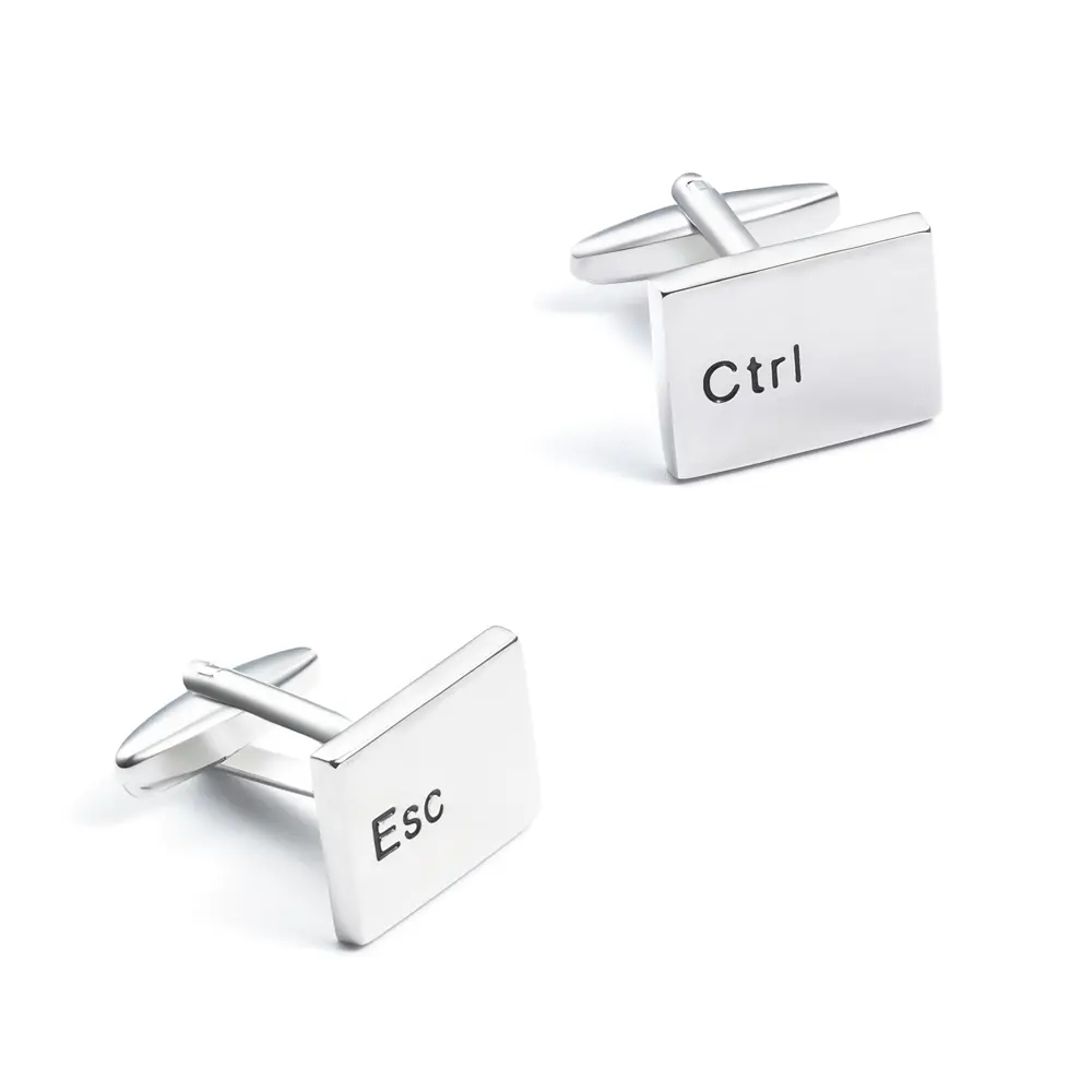 ODM Factory Supply Men's Esc and Ctrl Key Keyboard Novelty French Metal Engraving Cuff Links CC0206 Manufacturer, Exporters