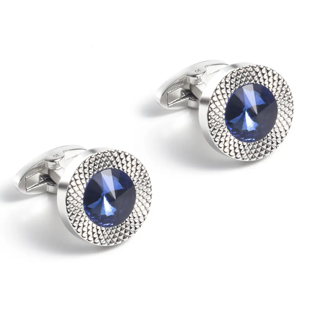 Custom Quality Bulk Cufflinks Men Shirt Accessory Personalised Blue Sapphire Cufflinks CSW0035 Manufacturer, Supplier