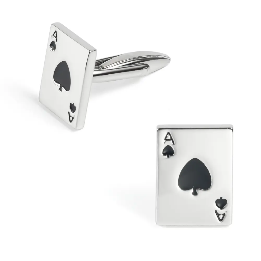 OEM Factory Sales Copper Material Men Jewelry A Playing Card Cufflinks CC0004 Supplier, Exporters