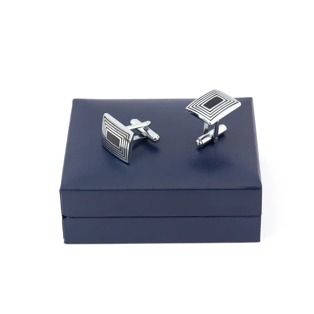 ODM Low Price Cufflinks Metal Abstract Enamel Stripe Silver Plated Cufflinks for Men Suit Jewelry CC-Q062 Manufacturers, Factories